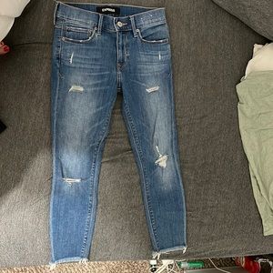 Womens cropped denim leggings from Express- petite size 0